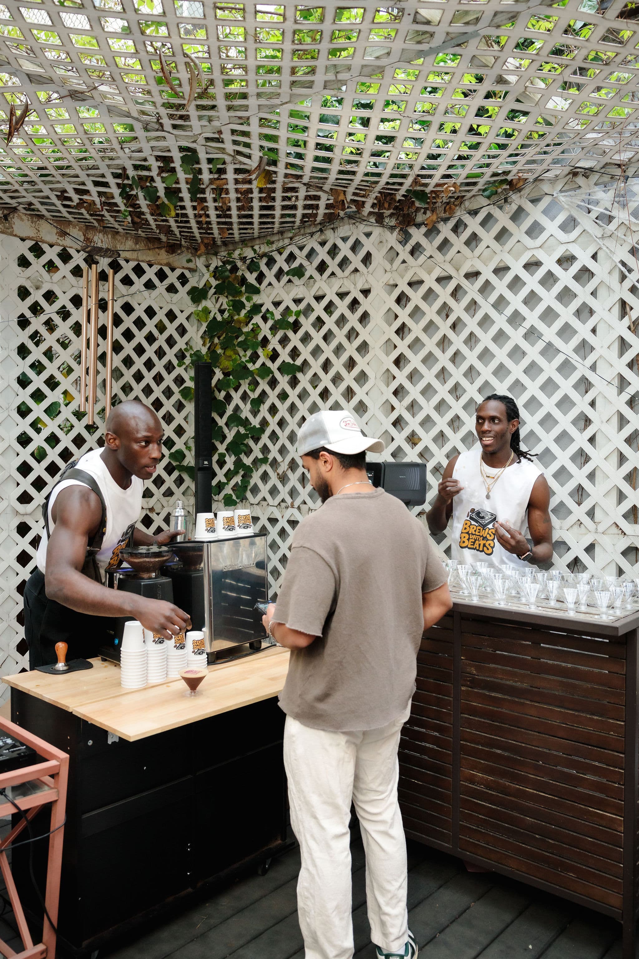 Barista preparing coffee
