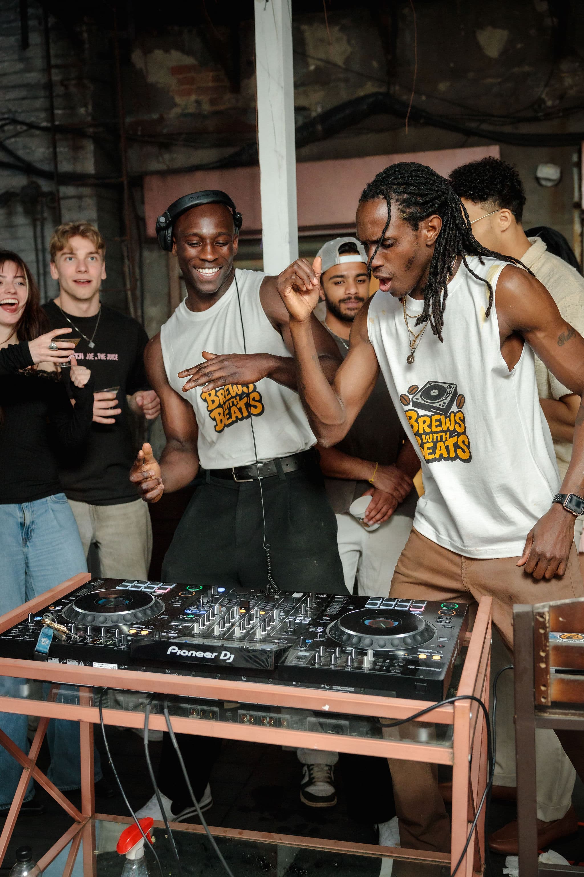 DJ playing at coffee cart